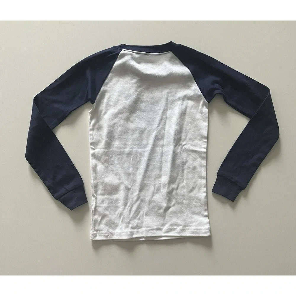 NWT Children's Place Boy's Size 4T Pajama Top Dinosaur‎ Dude Henley White Vlue